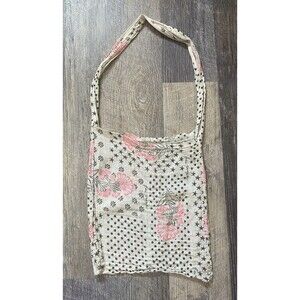 Free People Beach Boho Reusable Shopping Tote Bag Floral Lightweight 10"x13"